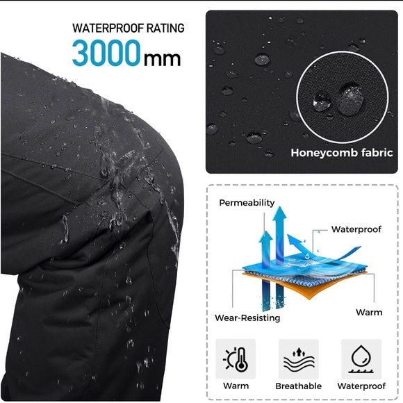 Womens White waterproof Ski Pants. Like new. Worn once.Brand-Wantdo.Size Large. - Picture 4 of 13